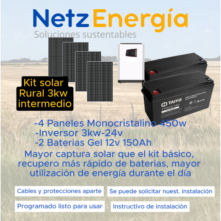 Kit Solar Rural 3kW Intermedio